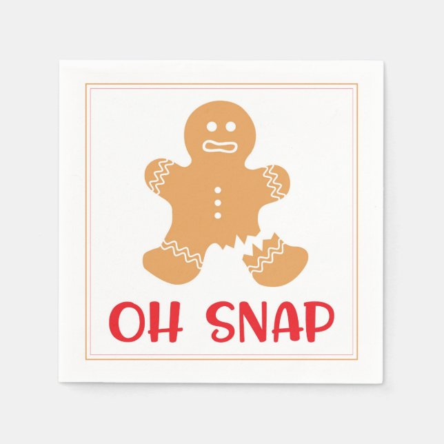 Oh Snap Christmas Xmas Holiday Gingerbread Napkin (Front)