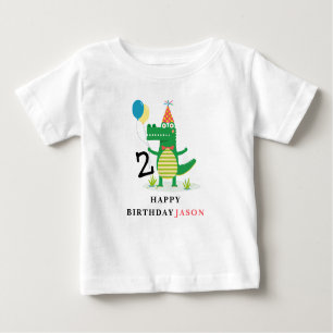 Oh Snap Cute Alligator in Swamp Kids Birthday  Baby T-Shirt