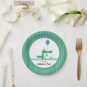 Oh Snap Cute Alligator Kids Birthday Party  Paper Plate
