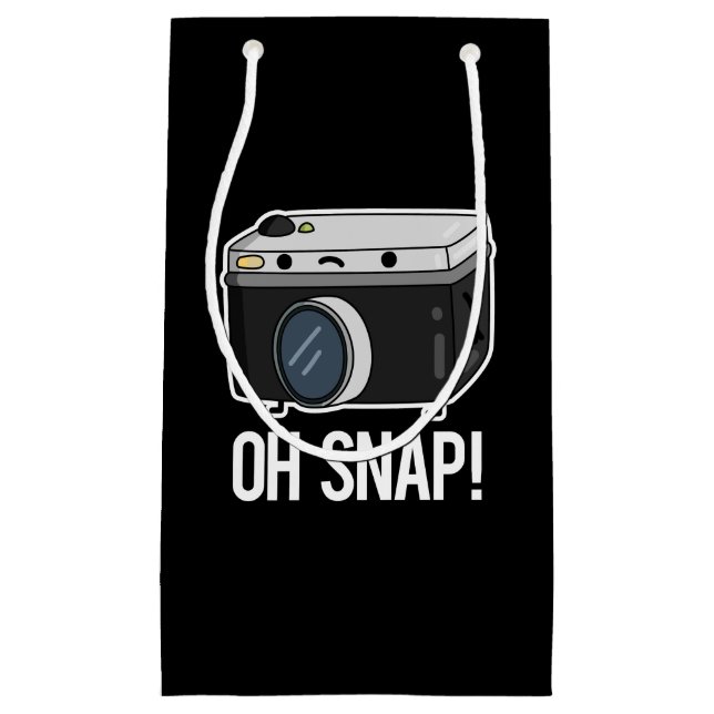 Oh Snap Funny Camera Pun Dark BG Small Gift Bag (Front)
