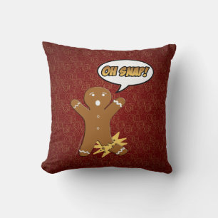 Oh Snap Funny Christmas Gingerbread Man Broken Leg Cushion