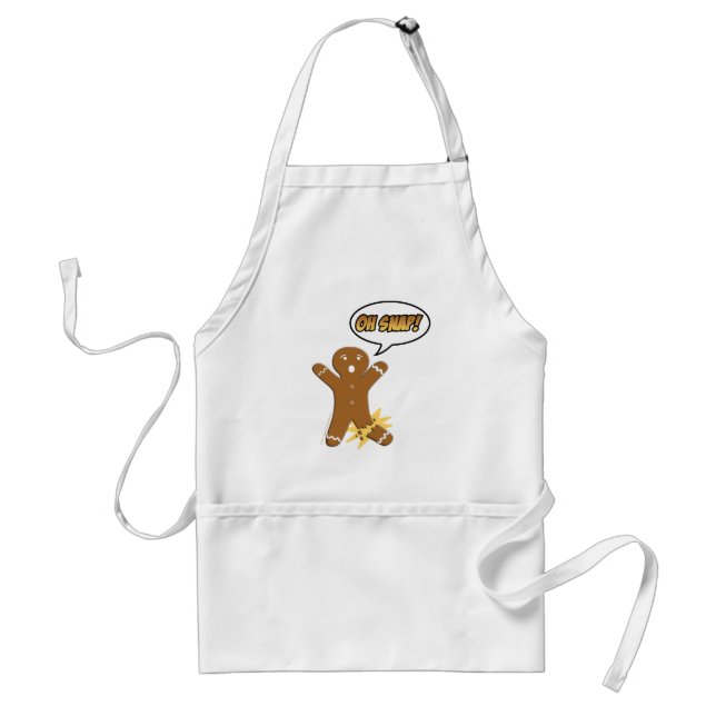Oh Snap Funny Christmas Gingerbread Man Broken Leg Standard Apron (Front)