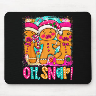 Oh Snap Funny Christmas Gingerbread Man Xmas Cooki Mouse Pad