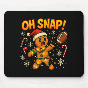 Oh Snap Funny Gingerbread Football Christmas Light Mouse Pad