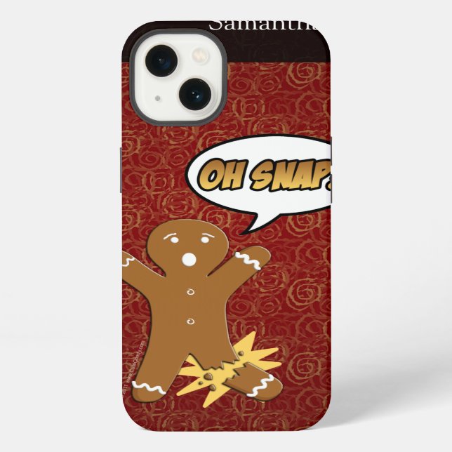 Oh Snap! Funny Gingerbread Man iPhone Case (Back)