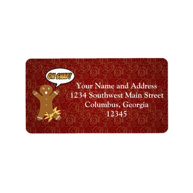 Oh Snap! Funny Gingerbread Man Label (Front)