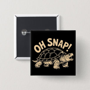 Oh Snap Funny Sarcastic Snapping Turtle Joke 15 Cm Square Badge