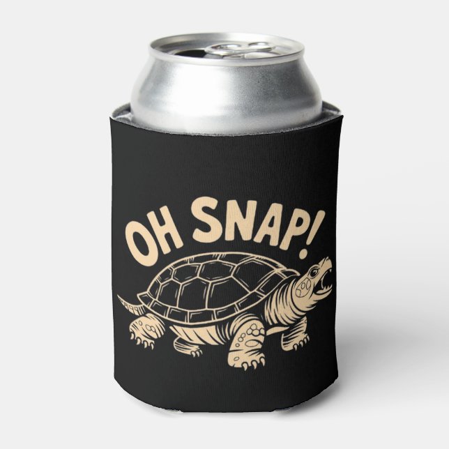 Oh Snap Funny Sarcastic Snapping Turtle Joke  Can Cooler (Can Front)