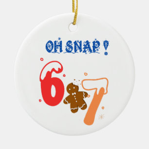 Oh Snap Gingerbread 67 Ceramic Ornament