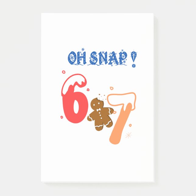 Oh Snap Gingerbread 67 Post-it Notes (Front)
