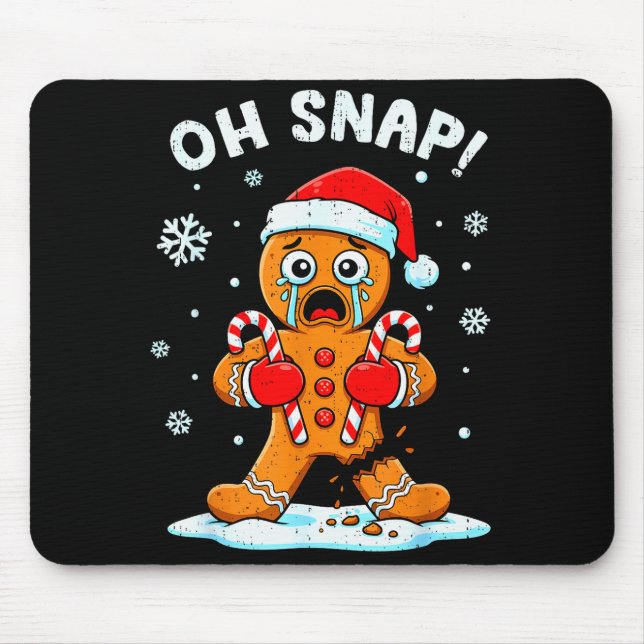 Oh Snap Gingerbread Christmas Xmas Cookie Baking H Mouse Pad (Front)