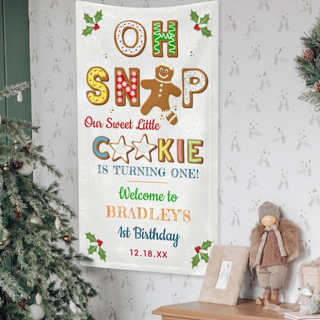 Oh Snap! Gingerbread Cookie Any Age Birthday Banner (Creator Uploaded)