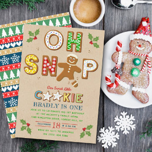 Oh Snap! Gingerbread Cookie Any Age Birthday Invitation