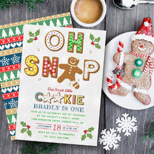 Oh Snap! Gingerbread Cookie Any Age Birthday Invitation