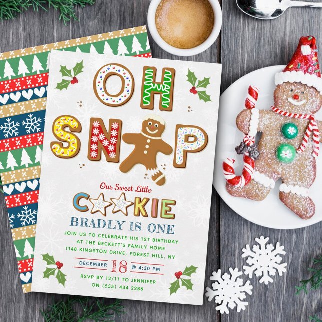 Oh Snap! Gingerbread Cookie Any Age Birthday Invitation (Creator Uploaded)