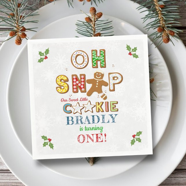 Oh Snap! Gingerbread Cookie Any Age Birthday Napkin (Creator Uploaded)
