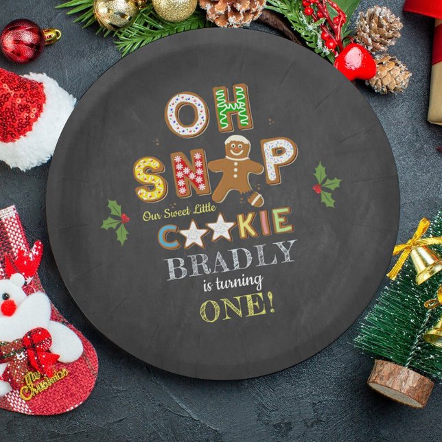 Oh Snap! Gingerbread Cookie Any Age Birthday Paper Plate (Creator Uploaded)