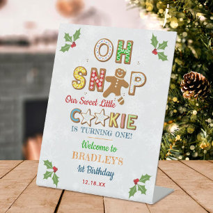 Oh Snap! Gingerbread Cookie Any Age Birthday Pedestal Sign