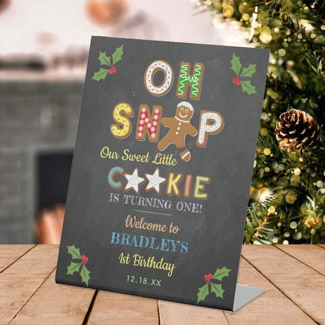 Oh Snap! Gingerbread Cookie Any Age Birthday Pedestal Sign (Creator Uploaded)