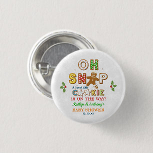 Oh Snap! Gingerbread Cookie Baby Shower 3 Cm Round Badge