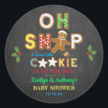 Oh Snap! Gingerbread Cookie Baby Shower Classic Round Sticker<br><div class="desc">Celebrate in style with these trendy baby shower stickers. The design is easy to personalise with your own wording and your family and friends will be thrilled when they see these fabulous stickers.</div>