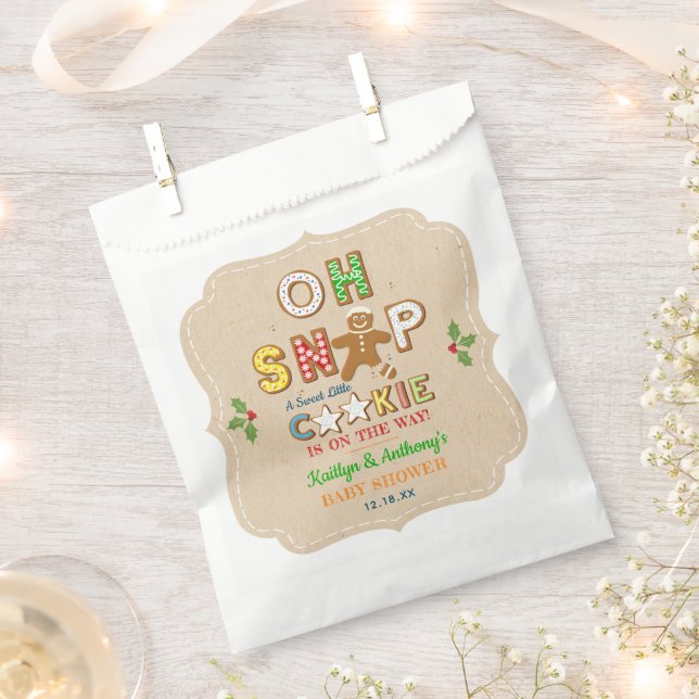Oh Snap! Gingerbread Cookie Baby Shower Favour Bag (Clipped)