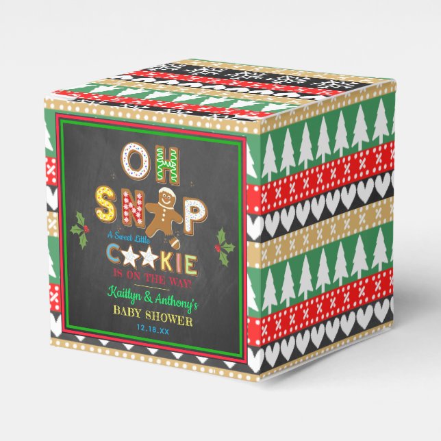 Oh Snap! Gingerbread Cookie Baby Shower Favour Box (Front Side)