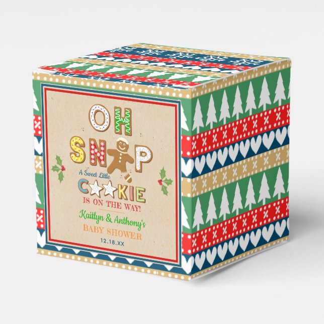 Oh Snap! Gingerbread Cookie Baby Shower Favour Box (Front Side)