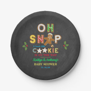 Oh Snap! Gingerbread Cookie Baby Shower Paper Plate
