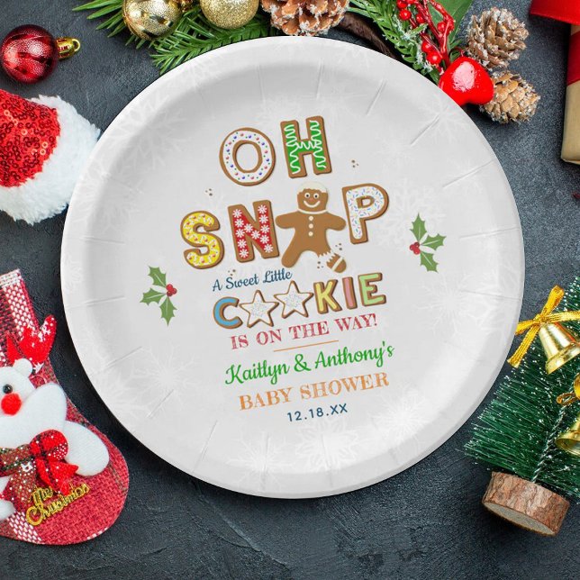 Oh Snap! Gingerbread Cookie Baby Shower Paper Plate (Creator Uploaded)