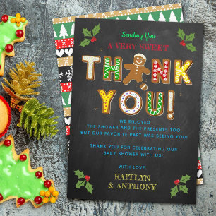 Oh Snap! Gingerbread Cookie Baby Shower Thank You Card
