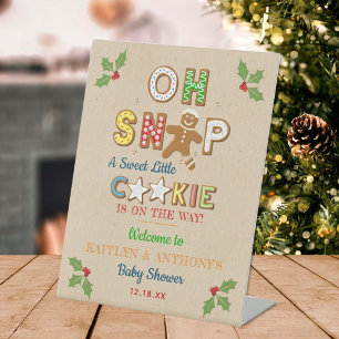 Oh Snap! Gingerbread Cookie Baby Shower Welcome Pedestal Sign