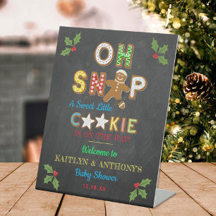 Oh Snap! Gingerbread Cookie Baby Shower Welcome Pedestal Sign