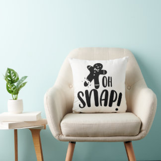 Oh Snap Gingerbread Cookie Xmas Holiday Cushion