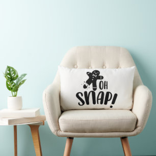 Oh Snap Gingerbread Cookie Xmas Holiday Lumbar Cushion