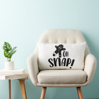 Oh Snap Gingerbread Cookie Xmas Holiday Lumbar Cushion