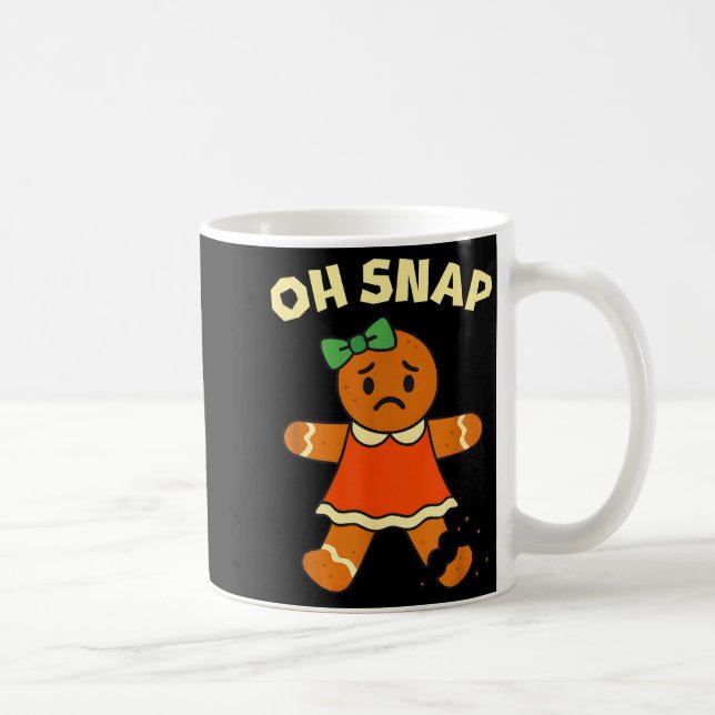 Oh Snap, Gingerbread Girl Cookie, Broken Leg, Funn Coffee Mug (Right)