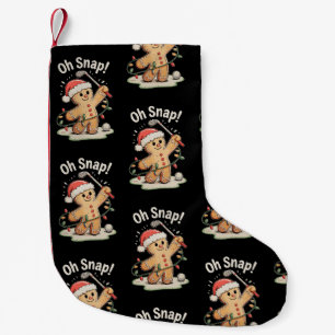 Oh Snap Gingerbread Golf Golfer Golfing Christmas Small Christmas Stocking