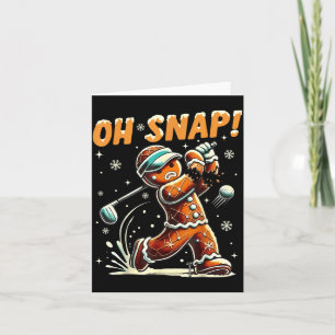 Oh Snap Gingerbread Golfer Golf Christmas Golfing  Card