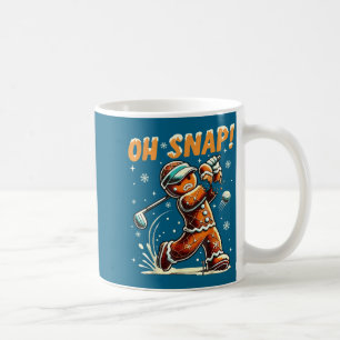 Oh Snap Gingerbread Golfer Golf Christmas Golfing  Coffee Mug