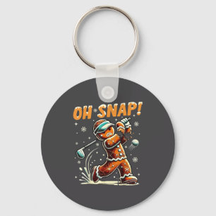Oh Snap Gingerbread Golfer Golf Christmas Golfing Key Ring