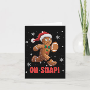 Oh Snap Gingerbread Man American Footll Christmas  Card