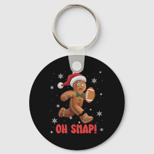 Oh Snap Gingerbread Man American Footll Christmas Key Ring