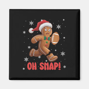 Oh Snap Gingerbread Man American Footll Christmas Magnet