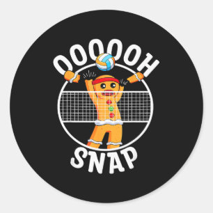 Oh Snap Gingerbread Man Blocker Christmas Volleyba Classic Round Sticker