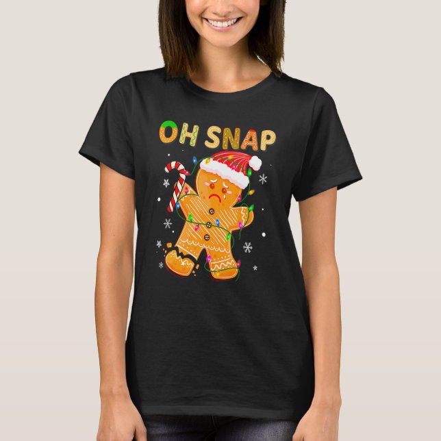 Oh Snap Gingerbread Man Christmas Cookie Costume B T-Shirt (Front)