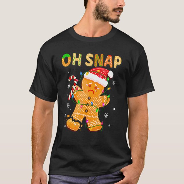 Oh Snap Gingerbread Man Christmas Cookie Costume B T-Shirt (Front)