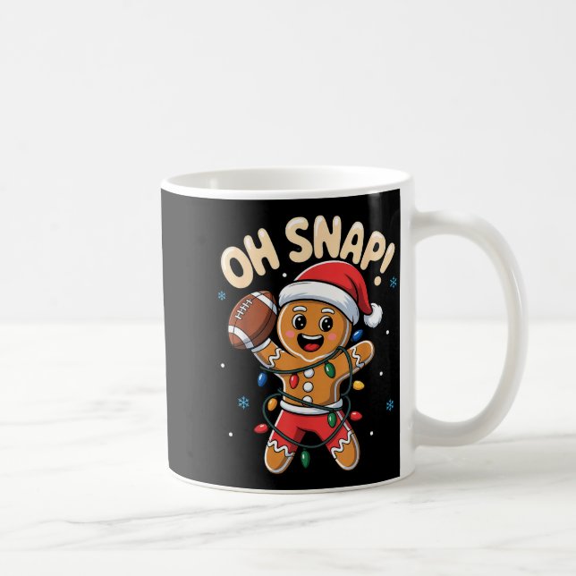 Oh Snap Gingerbread Man Christmas Football Kids Bo Coffee Mug (Right)