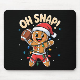 Oh Snap Gingerbread Man Christmas Football Kids Bo Mouse Pad