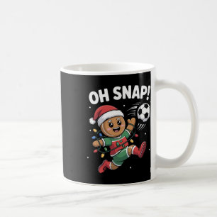 Oh Snap Gingerbread Man Christmas Soccer Kids Boy Coffee Mug